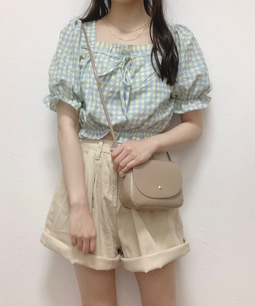 Cham.（チャム）の「デニムショーパン（デニムパンツ・レディース・ベージュ/ブルー・F）」の6枚目の写真