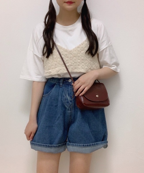 Cham.（チャム）の「デニムショーパン（デニムパンツ・レディース・ベージュ/ブルー・F）」の14枚目の写真