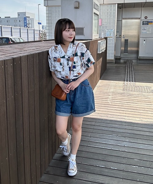 Cham.（チャム）の「デニムショーパン（デニムパンツ・レディース・ベージュ/ブルー・F）」の7枚目の写真