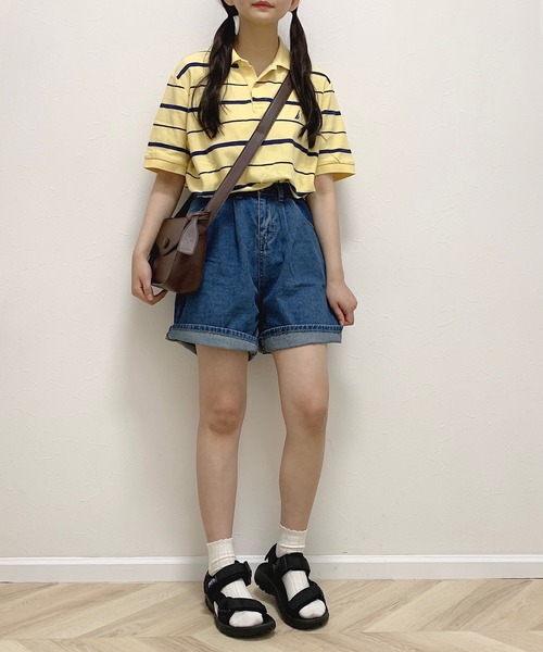 Cham.（チャム）の「デニムショーパン（デニムパンツ・レディース・ベージュ/ブルー・F）」の11枚目の写真