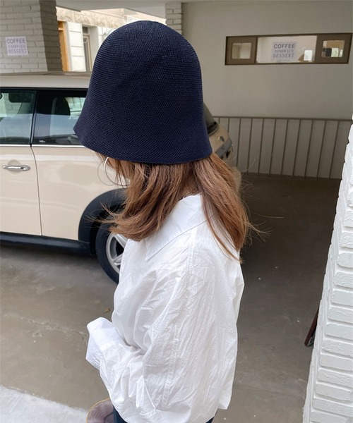 me+em select（ミームセレクト）の「【 5色展開 】ストロー編みバケットハット（ハット・レディース・ブラック/パープル/イエロー/アイボリー/モカ・FREE）」の10枚目の写真