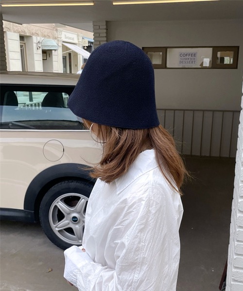 me+em select（ミームセレクト）の「【 5色展開 】ストロー編みバケットハット（ハット・レディース・ブラック/パープル/イエロー/アイボリー/モカ・FREE）」の11枚目の写真