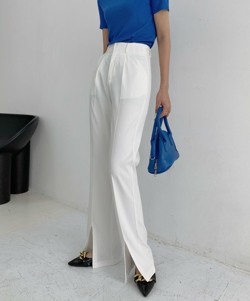 ABITOKYO(アビトーキョー)の「スリットセンタープレスセミワイドパンツ(スラックス・レディース・ホワイト/グリーン/ベージュ/ブラック/アイボリー/ブラウン・M/S/L)」の18枚目の写真