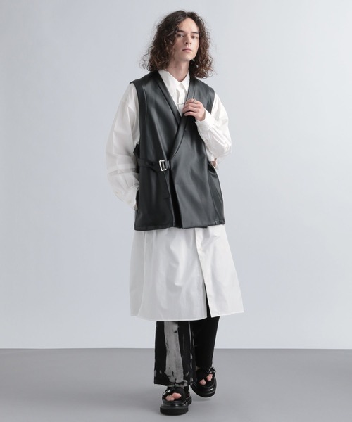 HARE（ハレ）の「マルチロングデザインシャツ(HARE)（シャツ/ブラウス・メンズ・ブラック/オフホワイト・FREE）」の13枚目の写真