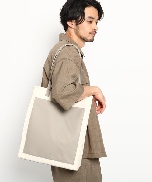 BASECONTROL(ベースコントロール)の「◆キャンバスxレザータッチ 軽量 縦型トートバッグ(トートバッグ・メンズ・ブラック/グレー・99)」の7枚目の写真