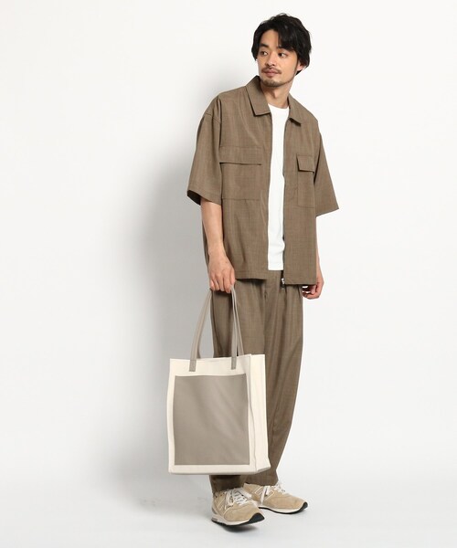 BASECONTROL(ベースコントロール)の「◆キャンバスxレザータッチ 軽量 縦型トートバッグ(トートバッグ・メンズ・ブラック/グレー・99)」の6枚目の写真