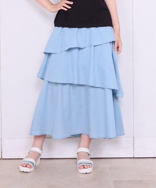 PINKHUNT（ピンクハント）の「PINKHUNT レイヤードスカート 6905K (トップス別売)（スカート・キッズ・スカイブルー系1/イエロー・130cm/160cm/140cm/150cm/120cm）」の2枚目の写真