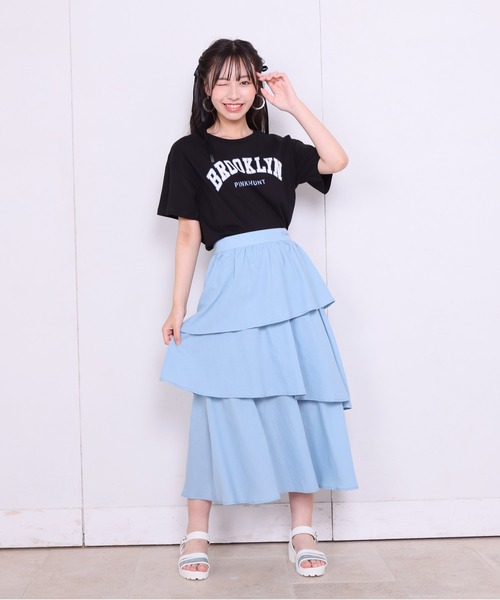 PINKHUNT（ピンクハント）の「PINKHUNT レイヤードスカート 6905K (トップス別売)（スカート・キッズ・スカイブルー系1/イエロー・130cm/160cm/140cm/150cm/120cm）」の3枚目の写真