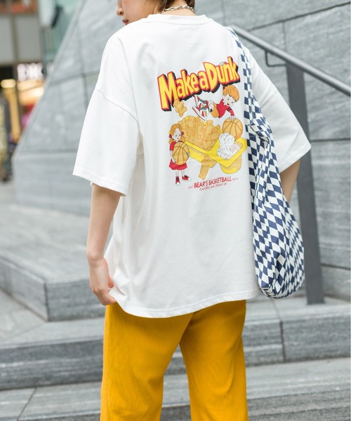 SpRay(スプレイ)の「クリーミーディップ BIG Tシャツ(Tシャツ/カットソー・レディース・オフホワイト/ピンク/グリーン/ブルー系その他/スミクロ・FREE)」の1枚目の写真