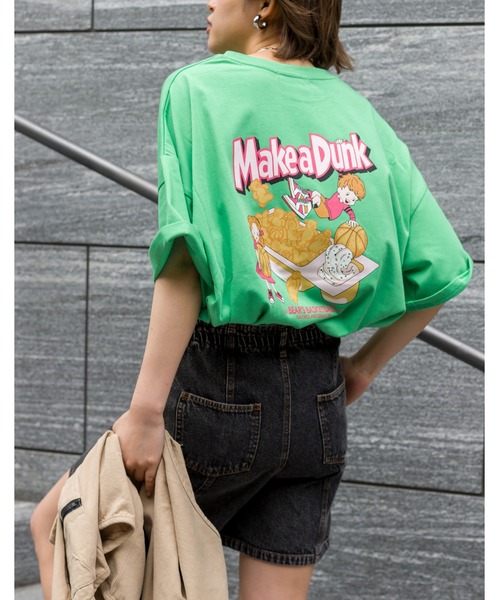 SpRay(スプレイ)の「クリーミーディップ BIG Tシャツ(Tシャツ/カットソー・レディース・オフホワイト/ピンク/グリーン/ブルー系その他/スミクロ・FREE)」の3枚目の写真