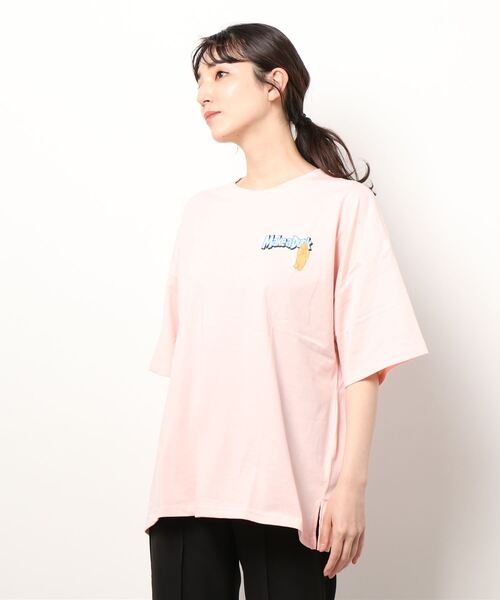 SpRay(スプレイ)の「クリーミーディップ BIG Tシャツ(Tシャツ/カットソー・レディース・オフホワイト/ピンク/グリーン/ブルー系その他/スミクロ・FREE)」の16枚目の写真