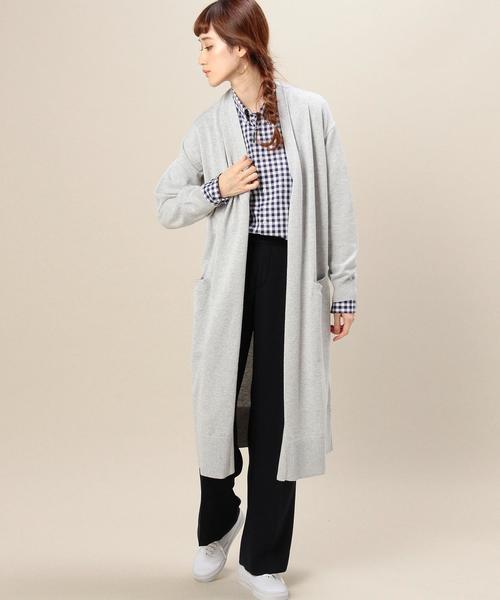 BEAUTY&YOUTH UNITED ARROWS（ビューティーアンドユースユナイテッドアローズ）の「BYSF 12Gコットンマキシガウン◆（カーディガン/ボレロ・レディース・グレー/ベージュ/ネイビー・フリー）」の2枚目の写真