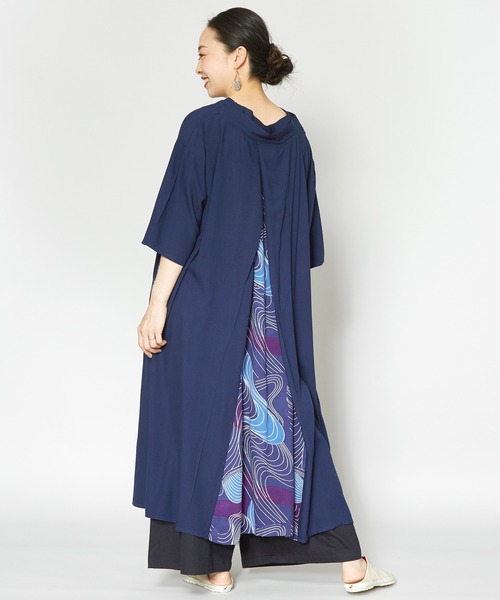 カヤ(カヤ)の「【カヤ】-SHIKI-四季 夏姿八掛ワンピース(ワンピース・レディース・ネイビー/ブラック×レッド/グリーン/パープル系その他/ブルー/ライトブルー/グレー・FREE)」の5枚目の写真