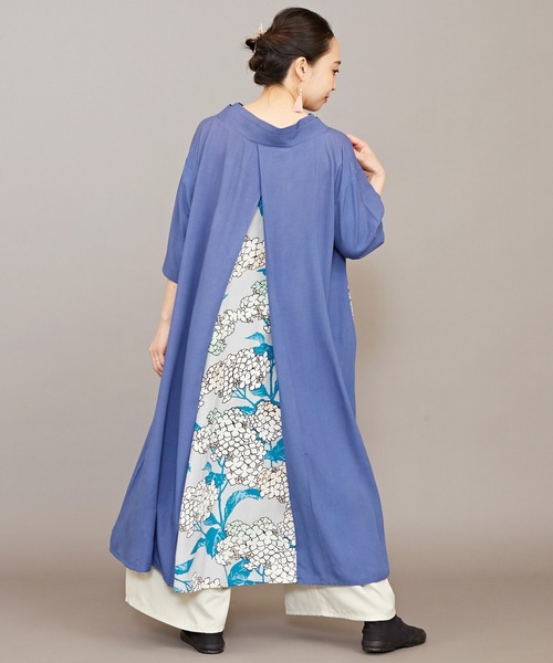 カヤ(カヤ)の「【カヤ】-SHIKI-四季 夏姿八掛ワンピース(ワンピース・レディース・ネイビー/ブラック×レッド/グリーン/パープル系その他/ブルー/ライトブルー/グレー・FREE)」の6枚目の写真