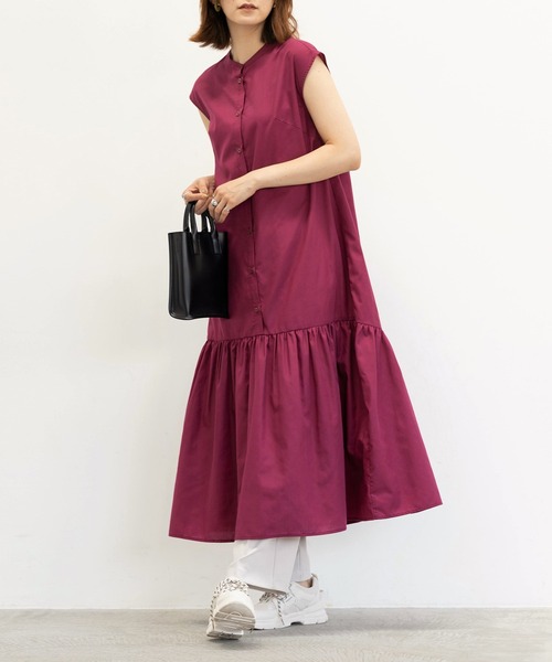 GeeRA(ジーラ)の「裾切替バンドカラーワンピース(ワンピース・レディース・ネイビー/ワインレッド・MEDIUM/LARGE)」の11枚目の写真