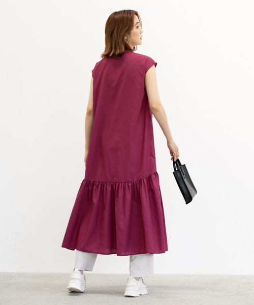 GeeRA(ジーラ)の「裾切替バンドカラーワンピース(ワンピース・レディース・ネイビー/ワインレッド・MEDIUM/LARGE)」の17枚目の写真