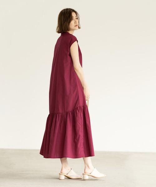 GeeRA(ジーラ)の「裾切替バンドカラーワンピース(ワンピース・レディース・ネイビー/ワインレッド・MEDIUM/LARGE)」の16枚目の写真