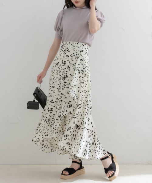 OLIVE des OLIVE（オリーブデオリーブ）の「ラッフルアシメマーメイドスカート（スカート・レディース・アイボリー/ラベンダー/ベージュ・FREE）」の2枚目の写真