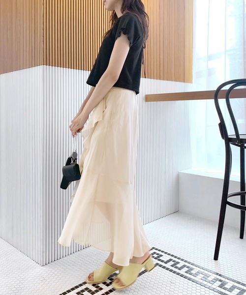 OLIVE des OLIVE（オリーブデオリーブ）の「ラッフルアシメマーメイドスカート（スカート・レディース・アイボリー/ラベンダー/ベージュ・FREE）」の5枚目の写真