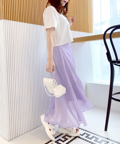 OLIVE des OLIVE（オリーブデオリーブ）の「ラッフルアシメマーメイドスカート（スカート・レディース・アイボリー/ラベンダー/ベージュ・FREE）」の11枚目の写真