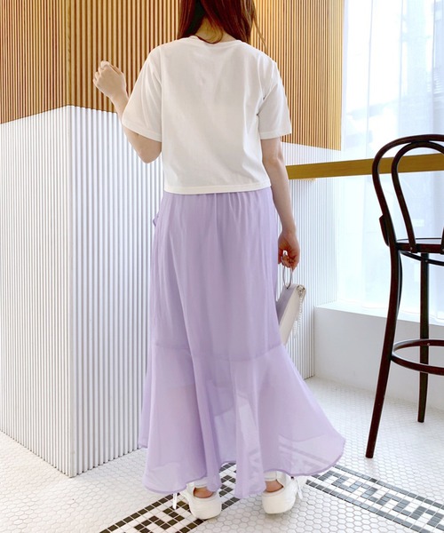 OLIVE des OLIVE（オリーブデオリーブ）の「ラッフルアシメマーメイドスカート（スカート・レディース・アイボリー/ラベンダー/ベージュ・FREE）」の12枚目の写真