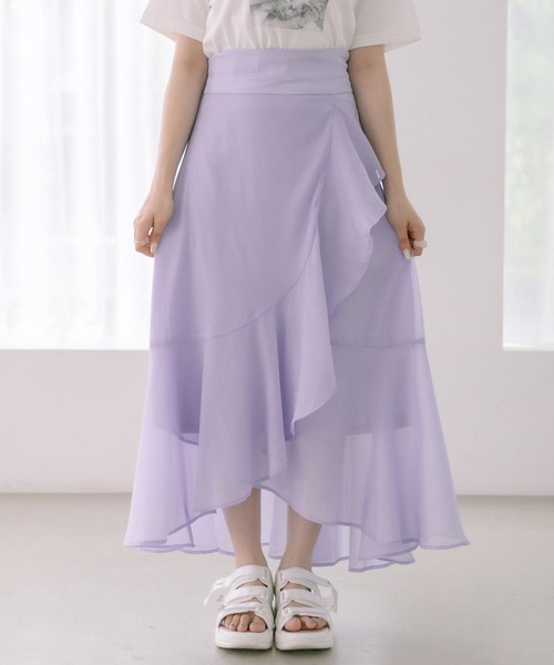 OLIVE des OLIVE（オリーブデオリーブ）の「ラッフルアシメマーメイドスカート（スカート・レディース・アイボリー/ラベンダー/ベージュ・FREE）」の16枚目の写真