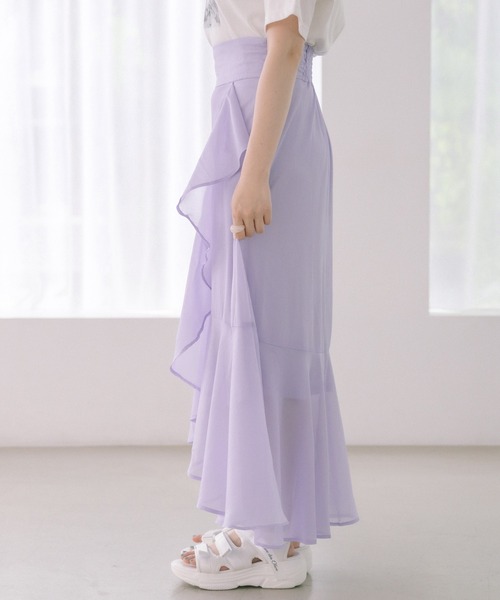 OLIVE des OLIVE（オリーブデオリーブ）の「ラッフルアシメマーメイドスカート（スカート・レディース・アイボリー/ラベンダー/ベージュ・FREE）」の17枚目の写真