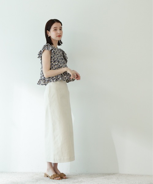 N.（N. Natural Beauty Basic）（エヌエヌナチュラルビューティーベーシック）の「フリルプリントブラウス（シャツ/ブラウス・レディース・ホワイト系その他/ブルー系その他・MEDIUM）」の13枚目の写真