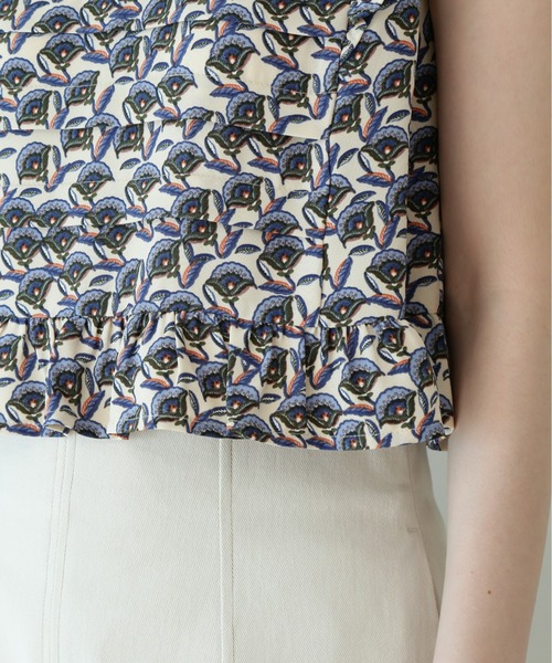 N.（N. Natural Beauty Basic）（エヌエヌナチュラルビューティーベーシック）の「フリルプリントブラウス（シャツ/ブラウス・レディース・ホワイト系その他/ブルー系その他・MEDIUM）」の11枚目の写真