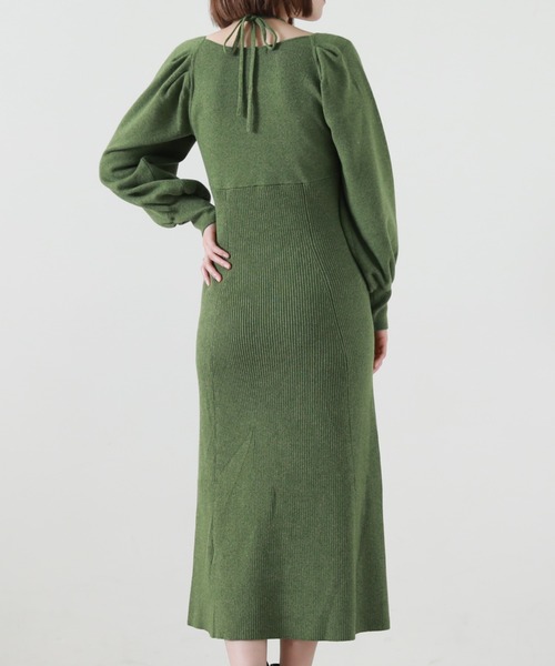 Cheek（チーク）の「ホルターネックニットワンピース（ワンピース・レディース・アイボリー/オレンジ/グリーン・MEDIUM）」の15枚目の写真