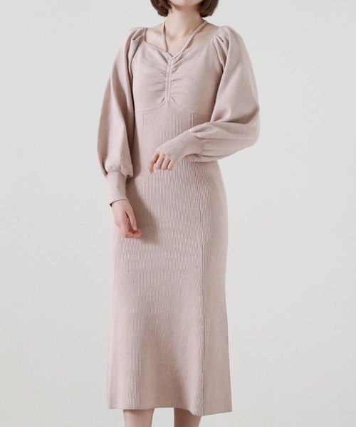 Cheek（チーク）の「ホルターネックニットワンピース（ワンピース・レディース・アイボリー/オレンジ/グリーン・MEDIUM）」の20枚目の写真