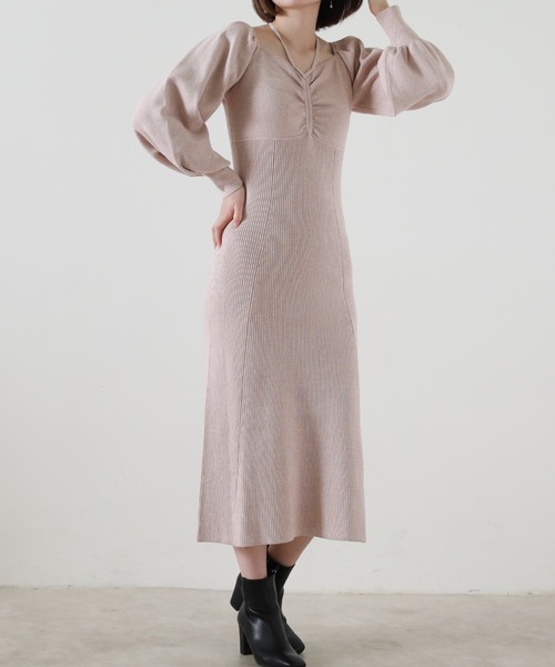 Cheek（チーク）の「ホルターネックニットワンピース（ワンピース・レディース・アイボリー/オレンジ/グリーン・MEDIUM）」の21枚目の写真