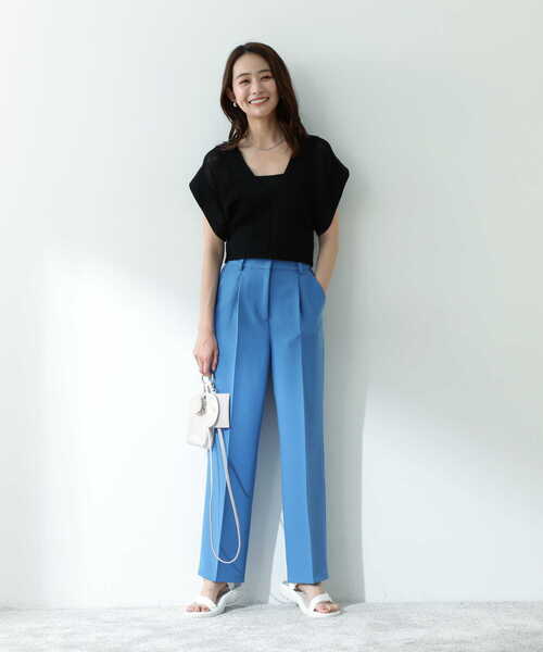 N.（N. Natural Beauty Basic）（エヌエヌナチュラルビューティーベーシック）の「◆Ｖアキメッシュニットベスト（ベスト・レディース・ブラック/ブルー/ブラウン系その他・MEDIUM）」の21枚目の写真