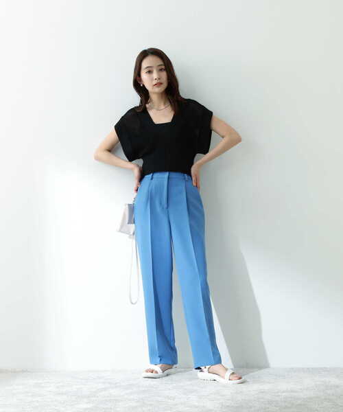 N.（N. Natural Beauty Basic）（エヌエヌナチュラルビューティーベーシック）の「◆Ｖアキメッシュニットベスト（ベスト・レディース・ブラック/ブルー/ブラウン系その他・MEDIUM）」の22枚目の写真