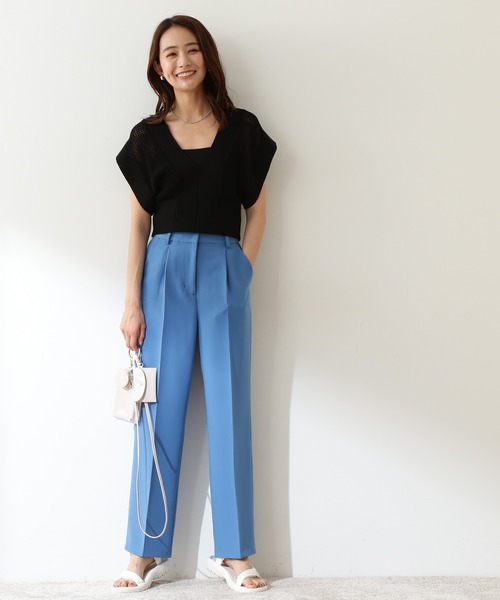 N.（N. Natural Beauty Basic）（エヌエヌナチュラルビューティーベーシック）の「◆Ｖアキメッシュニットベスト（ベスト・レディース・ブラック/ブルー/ブラウン系その他・MEDIUM）」の6枚目の写真