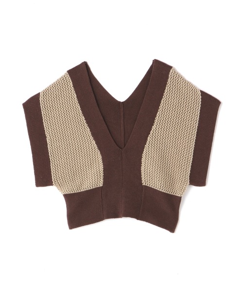 N.（N. Natural Beauty Basic）（エヌエヌナチュラルビューティーベーシック）の「◆Ｖアキメッシュニットベスト（ベスト・レディース・ブラック/ブルー/ブラウン系その他・MEDIUM）」の17枚目の写真