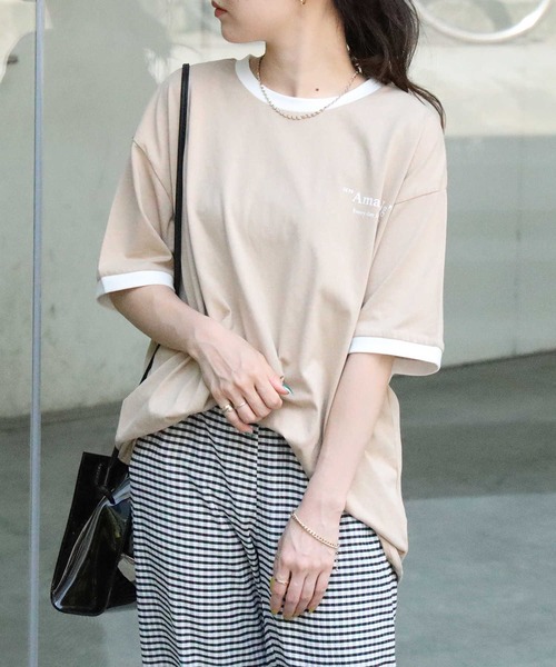 HONEYSUCKLE ROSE（ハニーサックルローズ）の「【HONEYSUCKLE ROSE】リンガープリントＴ（Tシャツ/カットソー・レディース・パープル/ホワイト/ベージュ・M/L）」の3枚目の写真