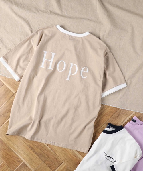 HONEYSUCKLE ROSE（ハニーサックルローズ）の「【HONEYSUCKLE ROSE】リンガープリントＴ（Tシャツ/カットソー・レディース・パープル/ホワイト/ベージュ・M/L）」の7枚目の写真