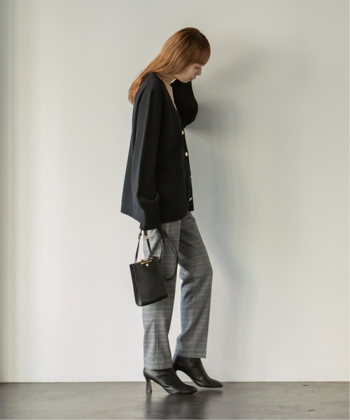 Noble(ノーブル)の「《追加4》ミラノリブジャケットカーディガン(カーディガン/ボレロ・レディース・ブラック/オフホワイト・FREE)」の5枚目の写真