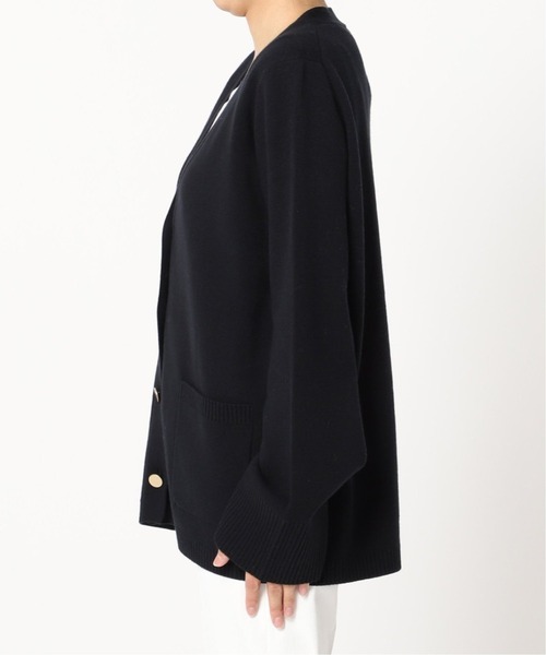 Noble(ノーブル)の「《追加4》ミラノリブジャケットカーディガン(カーディガン/ボレロ・レディース・ブラック/オフホワイト・FREE)」の10枚目の写真