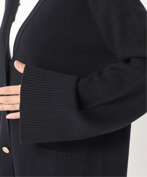 Noble(ノーブル)の「《追加4》ミラノリブジャケットカーディガン(カーディガン/ボレロ・レディース・ブラック/オフホワイト・FREE)」の15枚目の写真