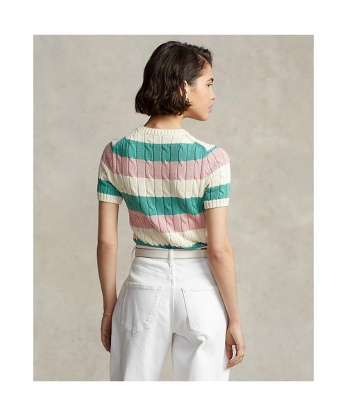 POLO RALPH LAUREN ストライプ柄ケーブルニットセーター 新品 POLO RALPH LAUREN（ポロ ラルフ ローレン）の「ストライプド ケーブル