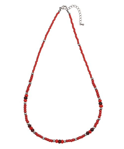 And A（アンドエー）の「ガラスビーズネックレス（ネックレス・メンズ・グリーン/ターコイズブルー/レッド・FREE）」の3枚目の写真