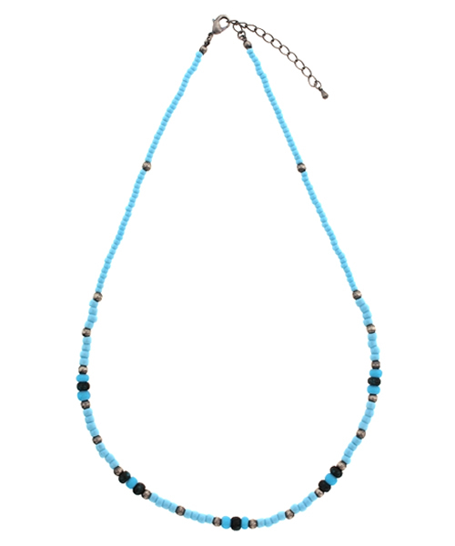 And A（アンドエー）の「ガラスビーズネックレス（ネックレス・メンズ・グリーン/ターコイズブルー/レッド・FREE）」の2枚目の写真