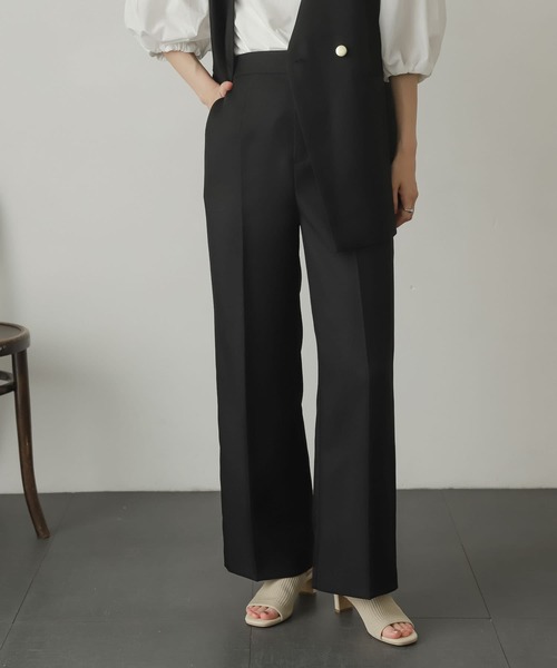 SENSE OF PLACE by URBAN RESEARCH(センスオブプレイスバイアーバンリサーチ)の「センタープレススラックスパンツ(スラックス・レディース・ブラック/ブラウン/ミント/ベージュ系その他・SMALL/MEDIUM/X-SMALL)」の2枚目の写真