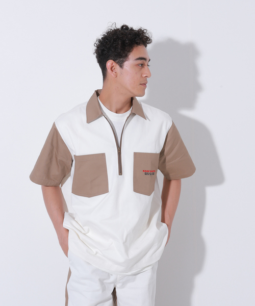 Oriens JOURNAL STANDARD(オリエンス ジャーナルスタンダード)の「Sams Work Shirt(シャツ/ブラウス・メンズ・ホワイト系その他/グリーン系その他/ダークブルー・MEDIUM/LARGE)」の2枚目の写真
