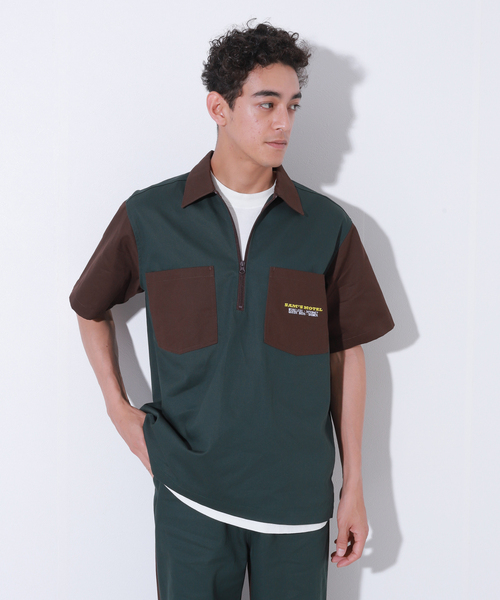 Oriens JOURNAL STANDARD(オリエンス ジャーナルスタンダード)の「Sams Work Shirt(シャツ/ブラウス・メンズ・ホワイト系その他/グリーン系その他/ダークブルー・MEDIUM/LARGE)」の1枚目の写真