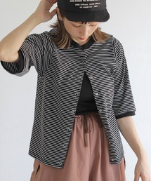 Crisp | 2wayボーダーリンガーTシャツ(Tシャツ/カットソー)