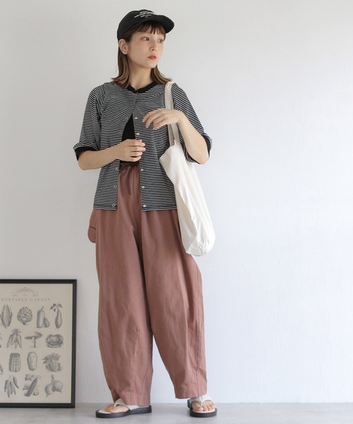 Crisp（クリスプ）の「2wayボーダーリンガーTシャツ（Tシャツ/カットソー・レディース・ブラック/レッド/ブルー・FREE）」の4枚目の写真