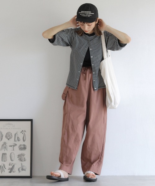 Crisp（クリスプ）の「2wayボーダーリンガーTシャツ（Tシャツ/カットソー・レディース・ブラック/レッド/ブルー・FREE）」の5枚目の写真